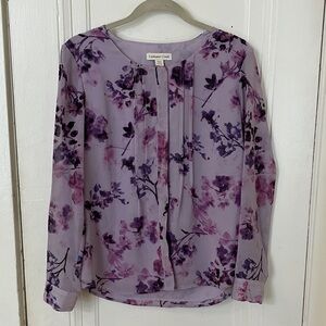 Purple floral blouse